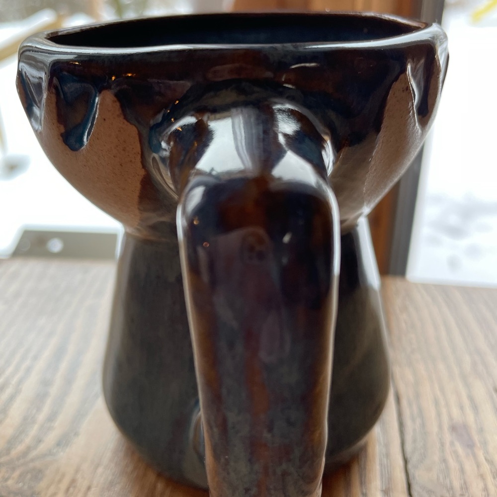 Moose Stoneware Pottery Mug Hand Painted RAD Design Birchstone Studios Maine USA - Picture 5 of 9
